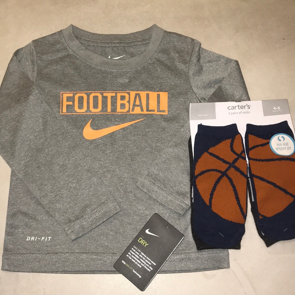 Toddler boy shirt & socks bundle